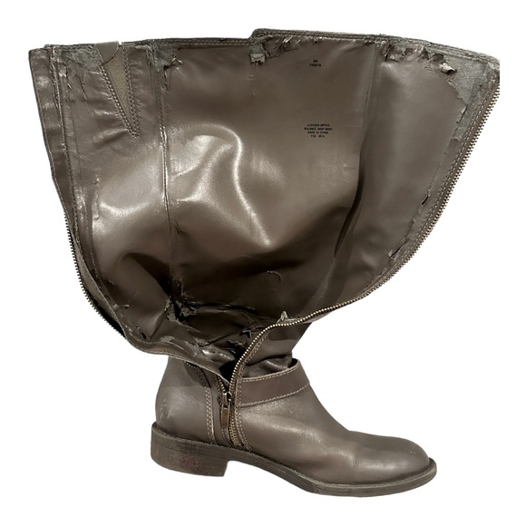 Enzo Angiolini Riding Boots Leather Zip Up Buckle Gray Brown Women’s Size 8M - Picture 8 of 9